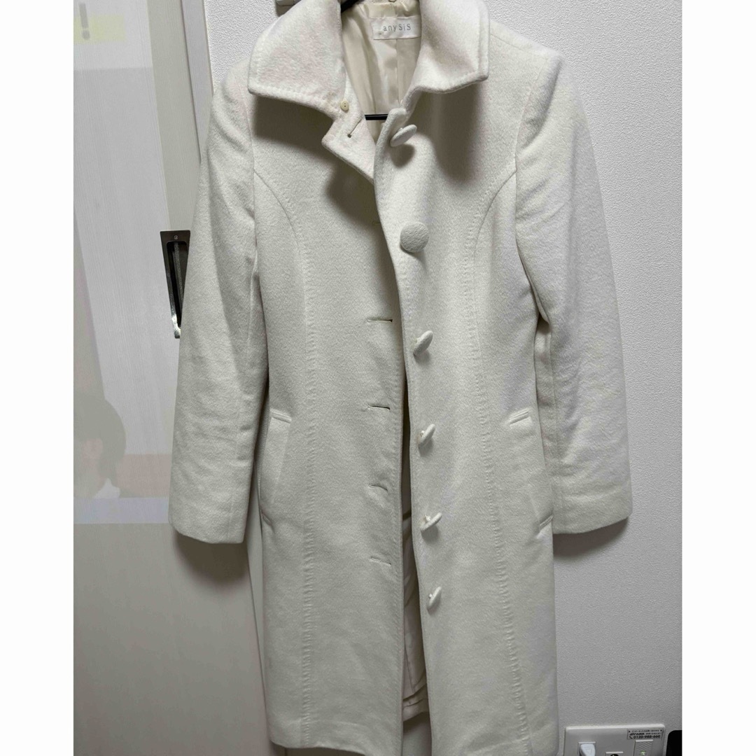 ホワイトロングコート！美品♡可愛い✨️ レディースのジャケット/アウター(ロングコート)の商品写真