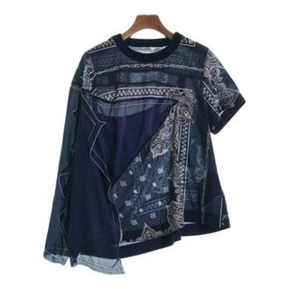 サカイ(sacai)のsacai サカイ ブラウス 1(S位) 紺x白(総柄) 【古着】【中古】(シャツ/ブラウス(長袖/七分))