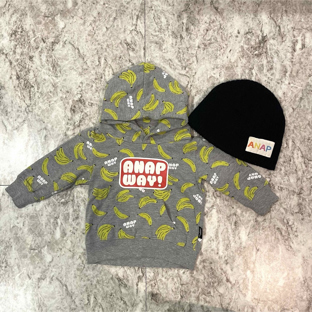 ANAP Kids(アナップキッズ)のANAP／パーカー＆ニット帽 キッズ/ベビー/マタニティのベビー服(~85cm)(トレーナー)の商品写真