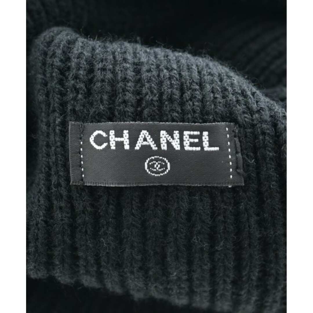 CHANEL(シャネル)のCHANEL シャネル ニットキャップ・ビーニー - 黒 【古着】【中古】 レディースの帽子(ニット帽/ビーニー)の商品写真