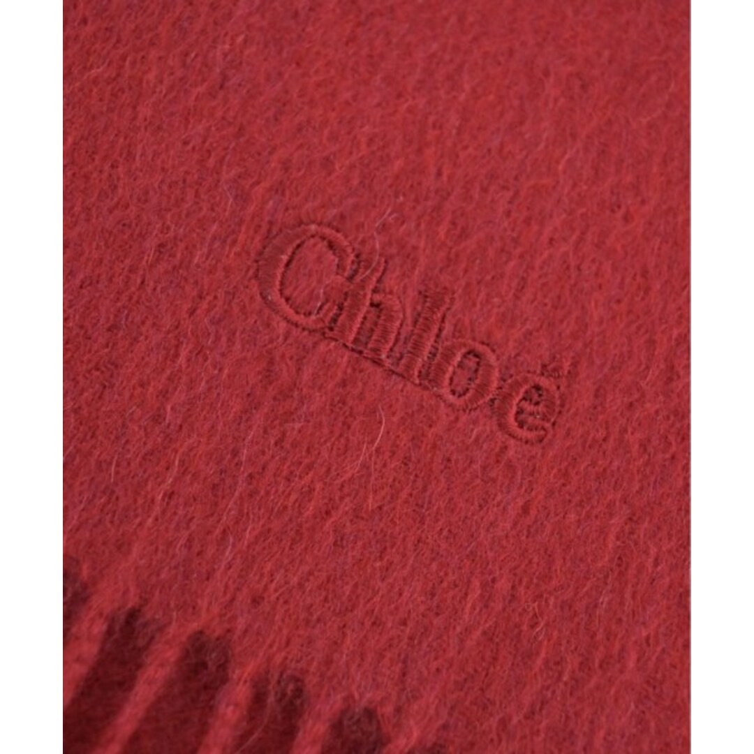 Chloe(クロエ)のChloe クロエ マフラー - 赤 【古着】【中古】 レディースのファッション小物(マフラー/ショール)の商品写真