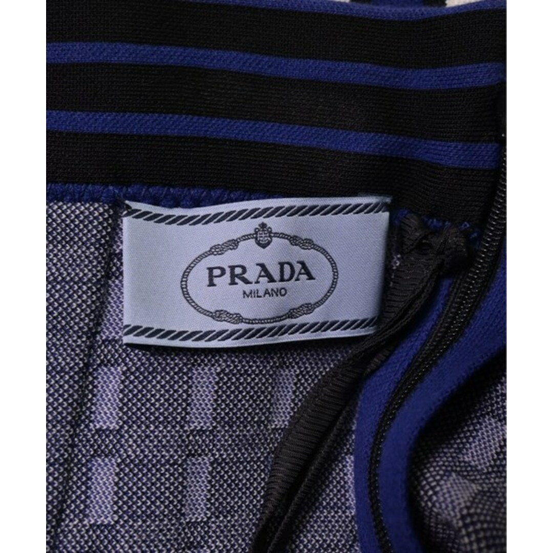 PRADA(プラダ)のPRADA プラダ ひざ丈スカート 40(M位) 青x白x黒(チェック) 【古着】【中古】 レディースのスカート(ひざ丈スカート)の商品写真