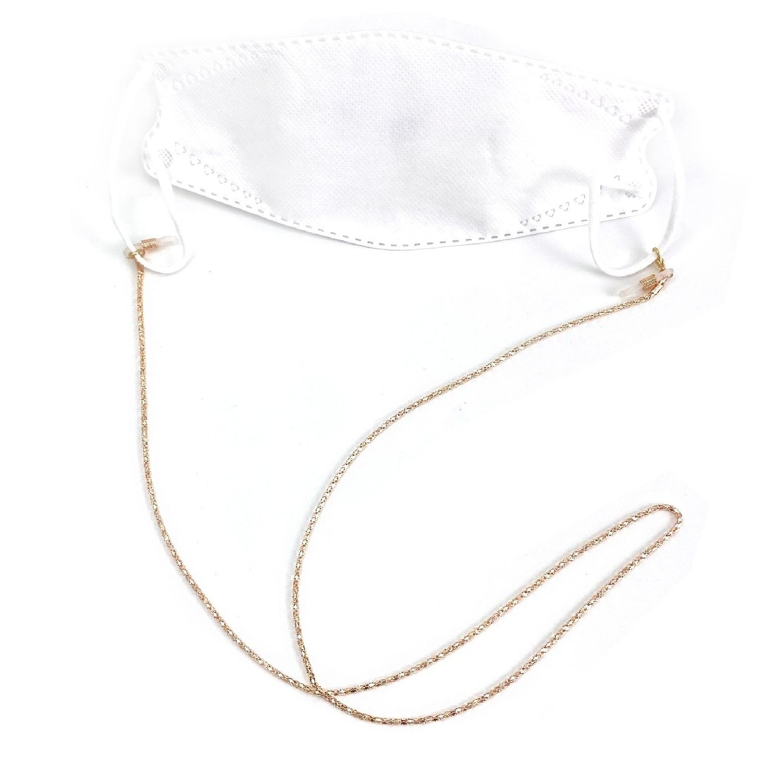 【0227】ピンクゴールド ストラップチェーン メガネ マスク アクセサリー レディースのファッション小物(サングラス/メガネ)の商品写真