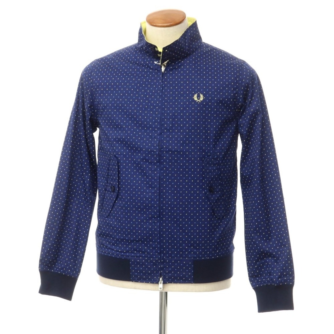 FRED PERRY(フレッドペリー)の【中古】【未使用】フレッドペリー FRED PERRY リバーシブル コットンポリエステル ドット スイングトップ ネイビーxイエロー【サイズM】【メンズ】 メンズのジャケット/アウター(ブルゾン)の商品写真