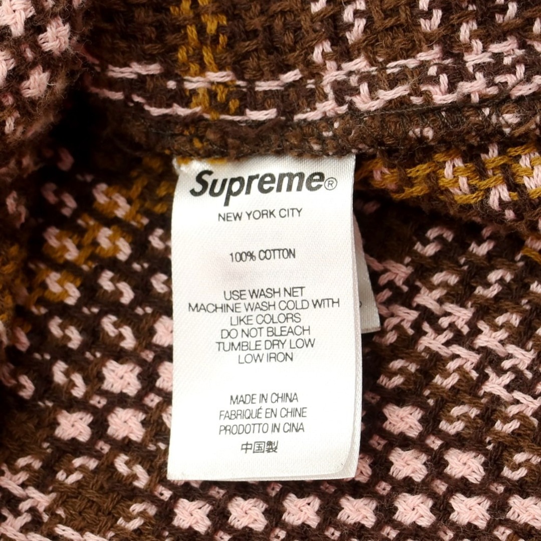 Supreme(シュプリーム)の【中古】シュプリーム Supreme 2023年春夏 Basket Weave Plaid Shirt コットン カジュアルシャツ ブラウンxピンク【サイズS】【メンズ】 メンズのトップス(シャツ)の商品写真