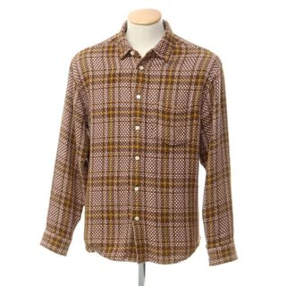 シュプリーム(Supreme)の【中古】シュプリーム Supreme 2023年春夏 Basket Weave Plaid Shirt コットン カジュアルシャツ ブラウンxピンク【サイズS】【メンズ】(シャツ)