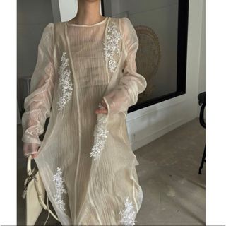 トゥデイフル(TODAYFUL)のwillfully..sheer motif lace OP SET(ロングワンピース/マキシワンピース)