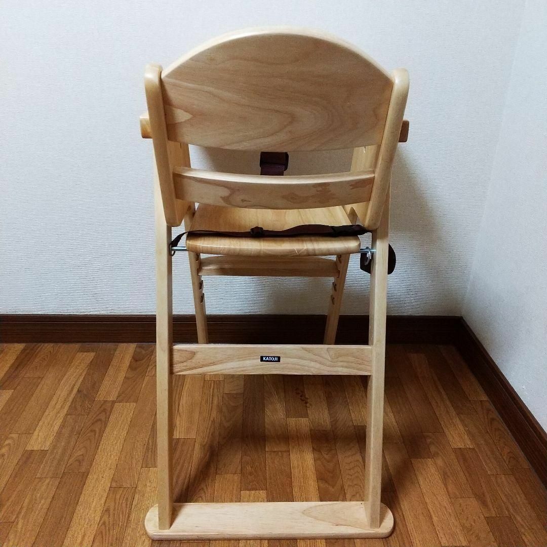【超美品】KATOJI 木製ハイチェア ベビーチェア 折りたたみ 22107 インテリア/住まい/日用品の椅子/チェア(折り畳みイス)の商品写真