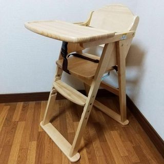 【超美品】KATOJI 木製ハイチェア ベビーチェア 折りたたみ 22107(折り畳みイス)