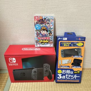 ニンテンドースイッチ(Nintendo Switch)の新品 未開封 任天堂 SWITCHグレーと桃鉄とカバーセット(家庭用ゲーム機本体)