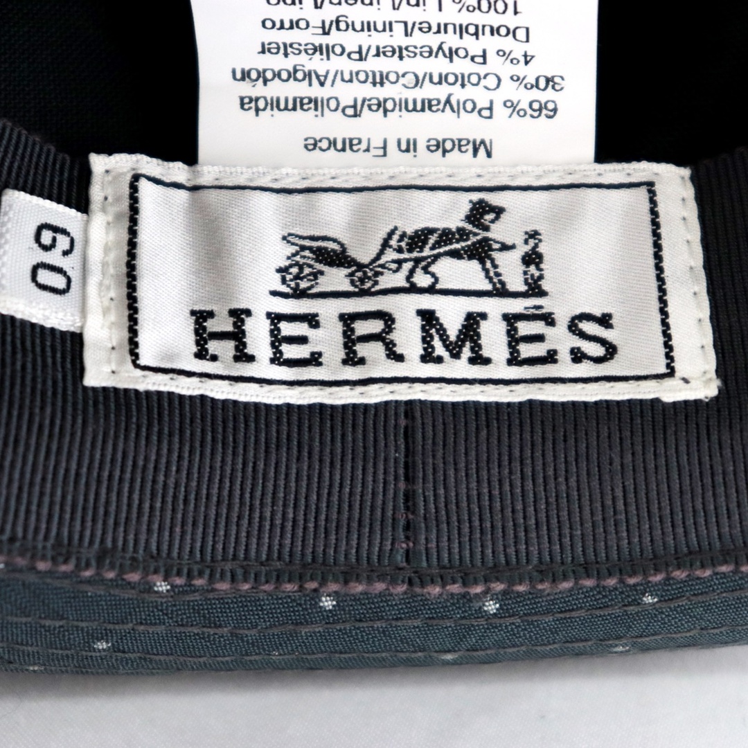 Hermes(エルメス)の【クリアランスSALE】エルメス 2827 ドット 中折 ハット ブルーグレー 白 60 HERMES【中古】 レディースの帽子(ハット)の商品写真