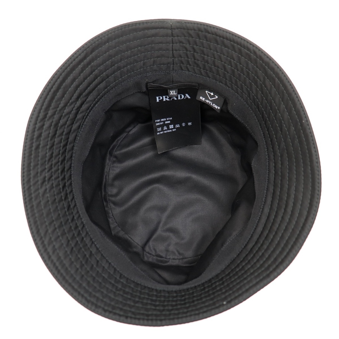 PRADA(プラダ)の未使用 プラダ 20ss Re-Nylon Buckett Hat ナイロン バケット ハット 黒 XL トライアングル ロゴプレート PRADA レディースの帽子(ハット)の商品写真