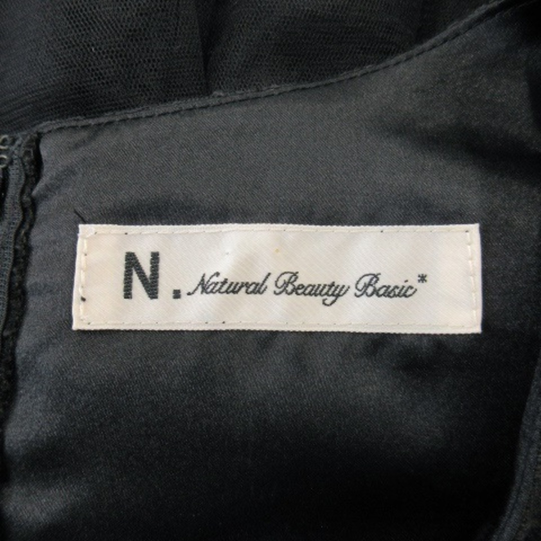 N.Natural beauty basic(エヌナチュラルビューティーベーシック)のN.ナチュラルビューティーベーシック ワンピース ミニ 切替 チュール M 黒 レディースのワンピース(ミニワンピース)の商品写真
