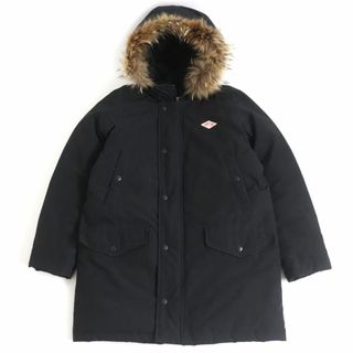 ダントン(DANTON)の良品□DANTON/ダントン ロゴ入り ラクーンファー フーデッド WZIP ダウンコート/ジャケット ブラック 36 正規品 メンズ 寒い時期に！　t16-st30317-411(ダウンジャケット)