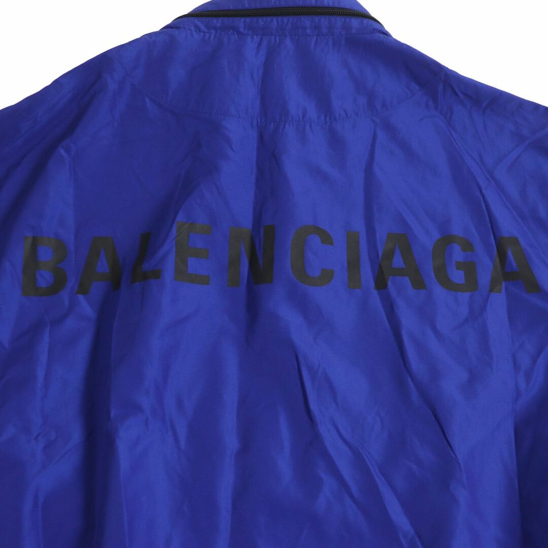 Balenciaga(バレンシアガ)の極美品□19AW バレンシアガ 556238 バックロゴ フード入り オーバーサイズ レインコート/ウィンドブレーカー ブルー 44 イタリア製 正規品　t06-st30317-354 メンズのジャケット/アウター(その他)の商品写真