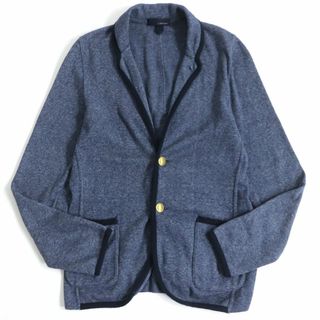 ラルディーニ(LARDINI)の美品□LARDINI/ラルディーニ ショールカラー ゴールドボタン コットン ロングスリーブ/長袖 ニットジャケット 紺系 XS イタリア製 正規品(その他)