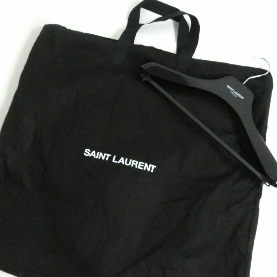 Saint Laurent(サンローラン)の極美品□2019年製 SAINT LAURENT PARIS/サンローランパリ 576665 ロゴボタン ラムスキン レザートレンチコート ブラック 42 伊製 正規品 メンズのジャケット/アウター(トレンチコート)の商品写真