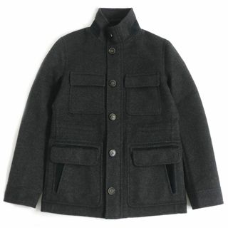 ベルルッティ(Berluti)の極美品□ベルルッティ Double Hand-Made カシミヤ100％ ラムレザー使い WZIP/ロゴボタン CPOジャケット グレー系 46 イタリア製 正規品(その他)