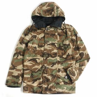 モンクレール(MONCLER)の美品□MONCLER/モンクレール ANDRE ロゴワッペン付き リバーシブル フーデッド ナイロンジャンパー/ブルゾン 黒/カモフラ 00 国内正規品(その他)