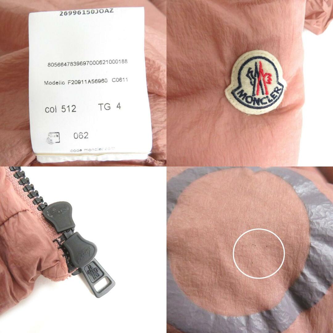 MONCLER(モンクレール)の極美品□20-21AW MONCLER/モンクレール CEVENNE 襟元ロゴ入り/ロゴワッペン WZIP フード入り ダウンジャケット ピンク 4 国内正規 メンズ メンズのジャケット/アウター(ダウンジャケット)の商品写真