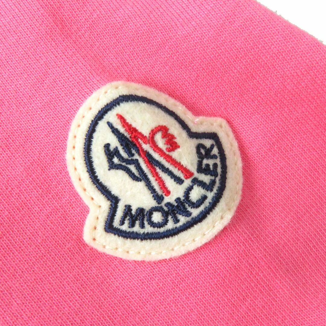 MONCLER(モンクレール)の極美品△正規品 MONCLER モンクレール 2021年 レディース コットン100％ ロゴ入り 半袖 Tシャツ/カットソー ピンク×ブラック S オススメ◎ レディースのトップス(Tシャツ(半袖/袖なし))の商品写真