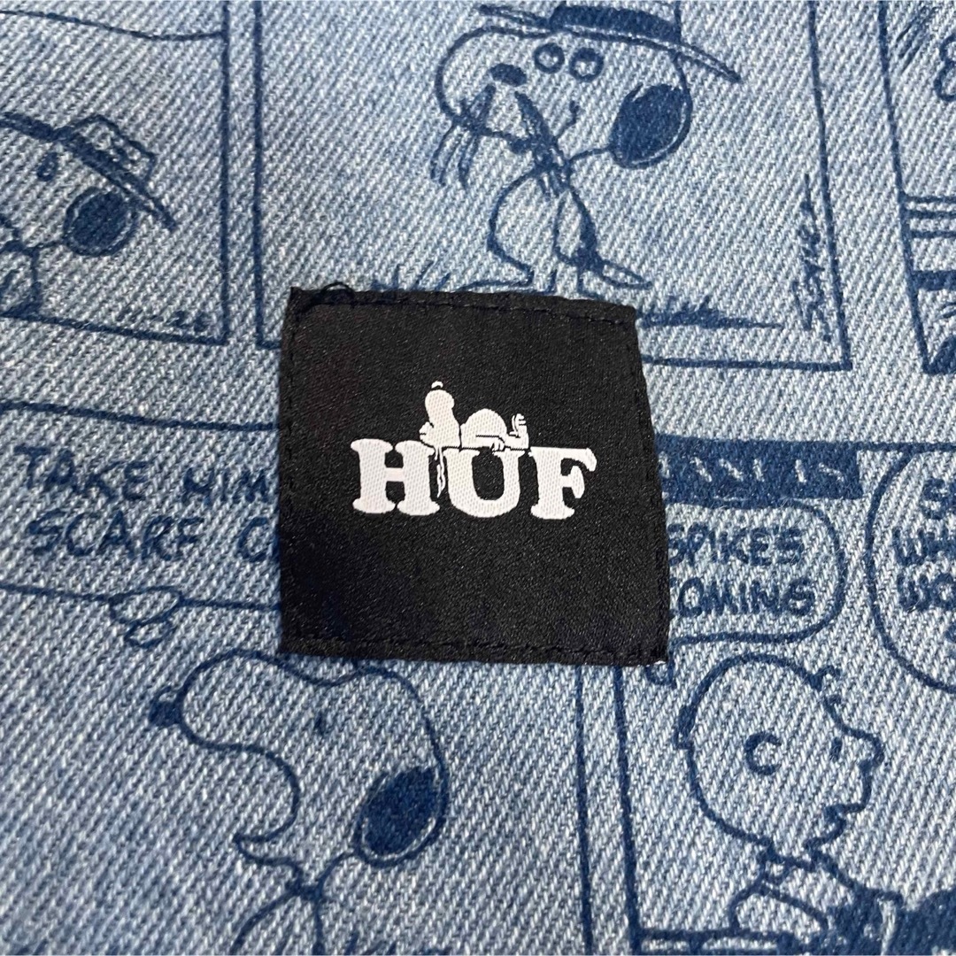 HUF(ハフ)の【超希少品】HUF ピーナッツ　スヌーピー  ハーフジップパーカー　デニム　L メンズのトップス(パーカー)の商品写真