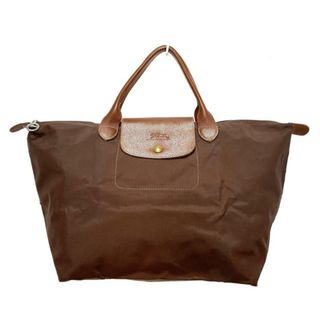 ロンシャン(LONGCHAMP)のLONGCHAMP(ロンシャン) ハンドバッグ ル・プリアージュオリジナル ダークブラウン×ブラウン ナイロン×レザー(ハンドバッグ)