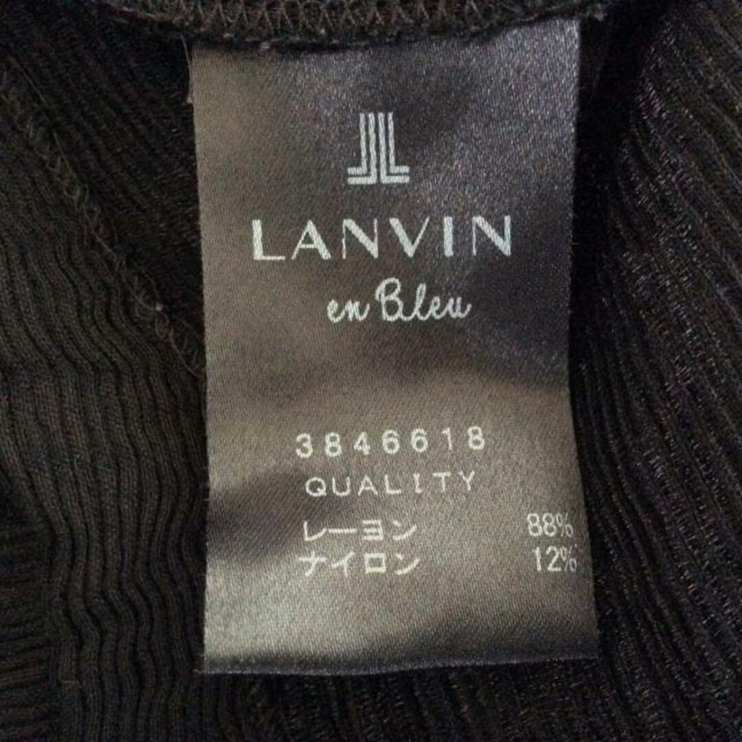 LANVIN en Bleu(ランバンオンブルー)のLANVIN en Bleu(ランバンオンブルー) 半袖カットソー サイズ38 M レディース - 黒 クルーネック/オフショルダー/ショート丈 レディースのトップス(カットソー(半袖/袖なし))の商品写真