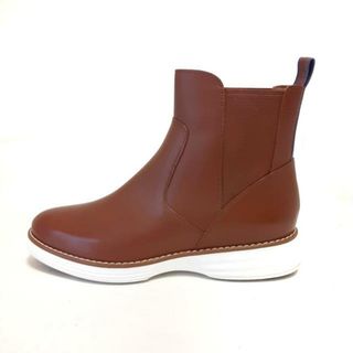 COLE HAAN(コールハーン) ショートブーツ 5 B レディース美品  - ブラウン サイドゴア レザー×化学繊維