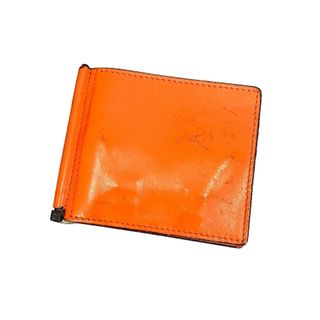 ヴァレクストラValextra マネークリップ二つ折り財布 オレンジIBO46