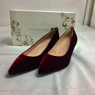 BRENDA ZARO ベロア パンプス ボルドー 24.0cm 4804359(ハイヒール/パンプス)