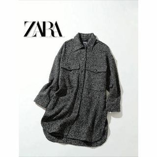 ザラ(ZARA)のZARA グレーツイードシャツジャケット 0219(その他)