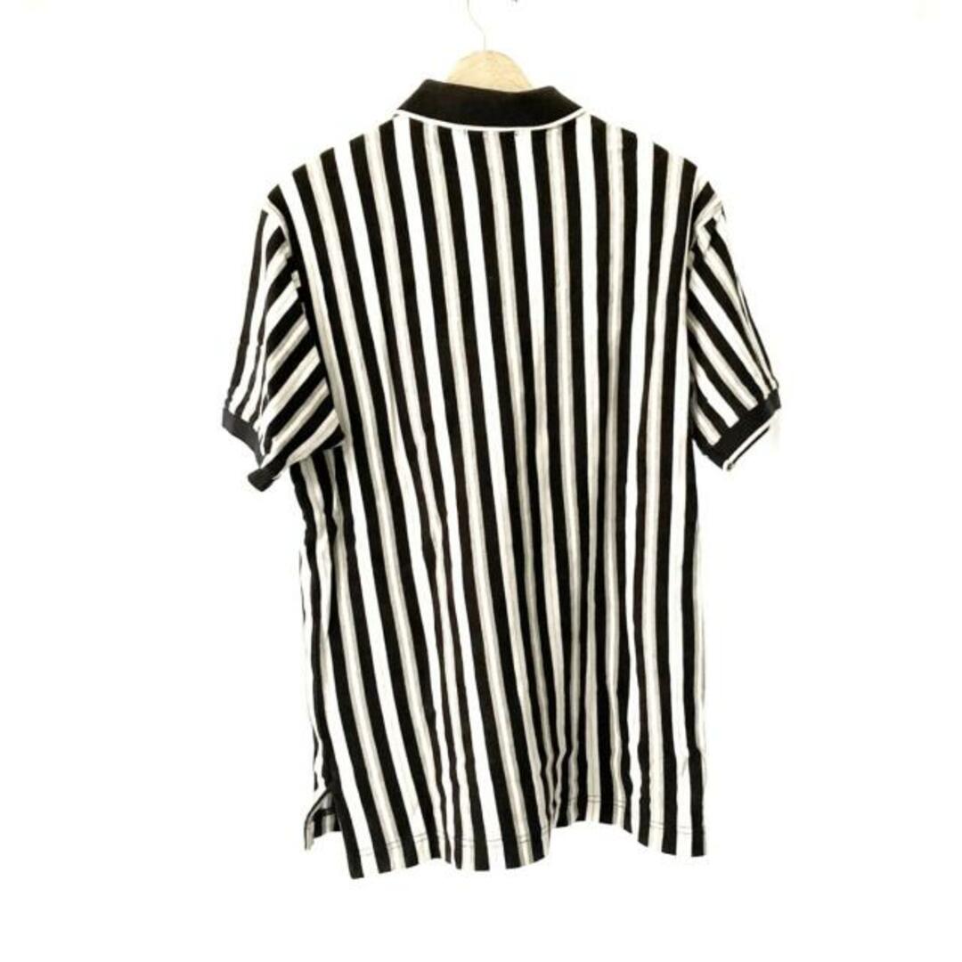Saint Laurent(サンローラン)のYvesSaintLaurent(イヴサンローラン) 半袖ポロシャツ サイズL メンズ - 黒×白×グレー ストライプ メンズのトップス(ポロシャツ)の商品写真