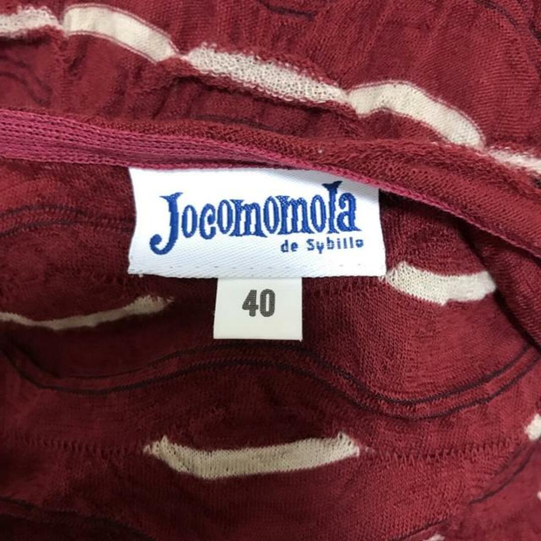 Jocomomola(ホコモモラ)のJOCOMOMOLA(ホコモモラ) ワンピース サイズ40 XL レディース - レッド×アイボリー×ボルドー クルーネック/七分袖/ひざ丈 レディースのワンピース(その他)の商品写真