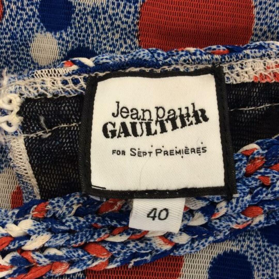 Jean-Paul GAULTIER(ジャンポールゴルチエ)のJeanPaulGAULTIER(ゴルチエ) 半袖カットソー サイズ40 M レディース - 白×ブルー×レッド ドット柄 レディースのトップス(カットソー(半袖/袖なし))の商品写真