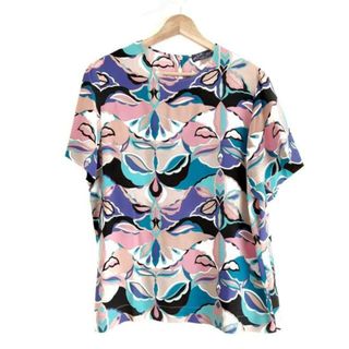 エミリオプッチ(EMILIO PUCCI)のEMILIO PUCCI(エミリオプッチ) 半袖カットソー サイズ42 M レディース - ライトブルー×ピンク×マルチ シルク(カットソー(半袖/袖なし))