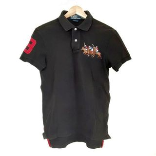 ポロラルフローレン(POLO RALPH LAUREN)のPOLObyRalphLauren(ポロラルフローレン) 半袖ポロシャツ サイズS レディース - 黒×レッド×マルチ 刺繍(ポロシャツ)