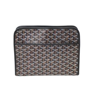 ゴヤール(GOYARD)の極美品 GOYARD ゴヤール クラッチバッグ ジュバンスGM へリンボーン JOUVENGMLTY12CL12P ブラック シルバー金具 中古 60769(クラッチバッグ)