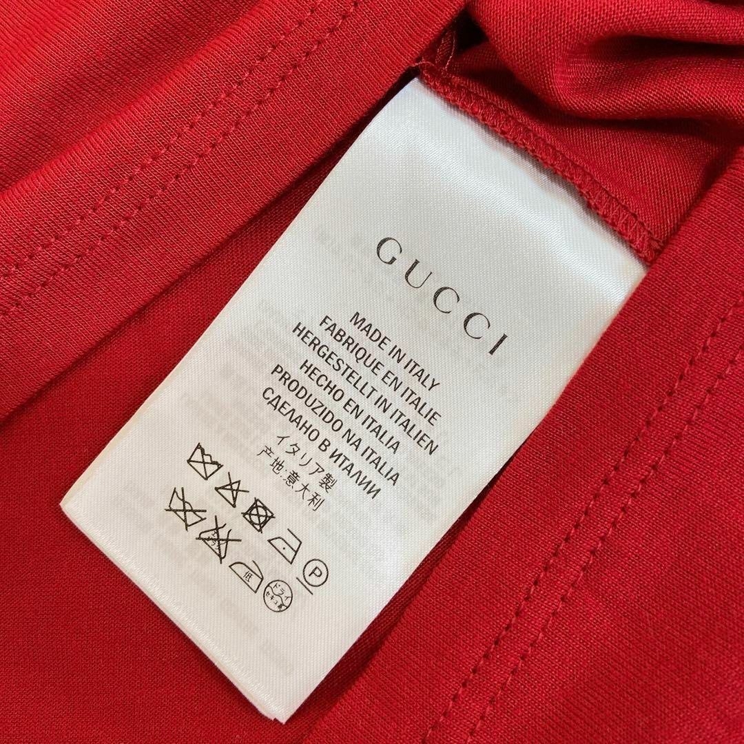 新品未使用☆GUCCI シェリーライン リボンカットソー Tシャツ 赤