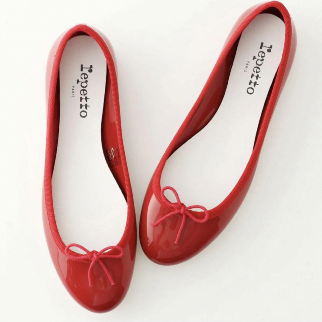 repetto(レペット)の美品repetto レペット エナメル バレエシューズ レインシューズ　赤　36 レディースの靴/シューズ(バレエシューズ)の商品写真