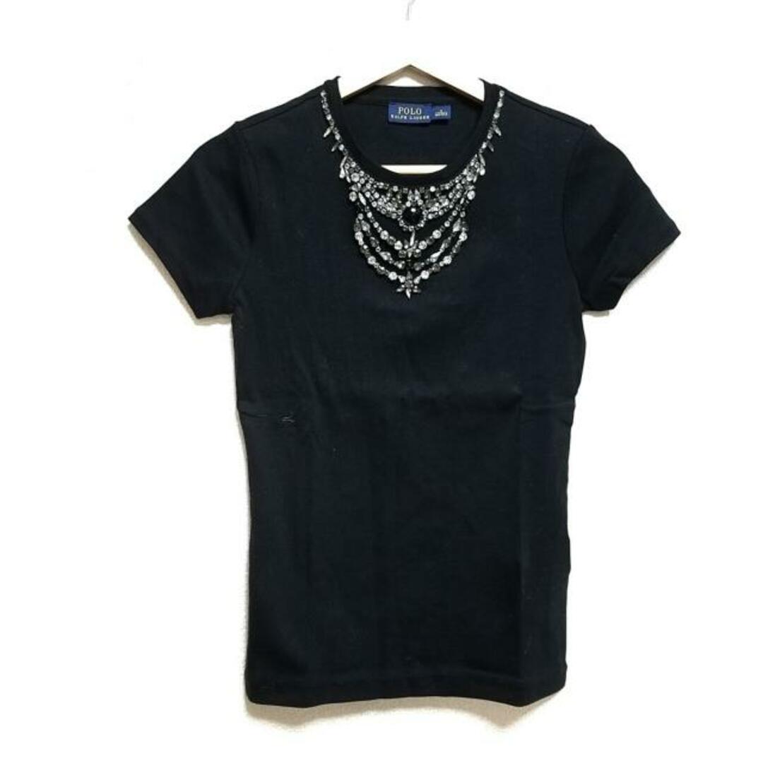 POLO RALPH LAUREN(ポロラルフローレン)のPOLObyRalphLauren(ポロラルフローレン) 半袖Tシャツ サイズS レディース美品  - 黒 クルーネック/ビジュー レディースのトップス(Tシャツ(半袖/袖なし))の商品写真