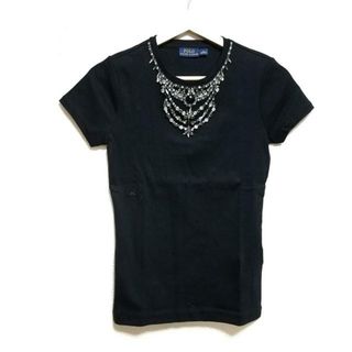 ポロラルフローレン(POLO RALPH LAUREN)のPOLObyRalphLauren(ポロラルフローレン) 半袖Tシャツ サイズS レディース美品  - 黒 クルーネック/ビジュー(Tシャツ(半袖/袖なし))