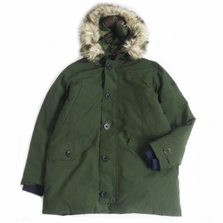 ポロラルフローレン(POLO RALPH LAUREN)の美品□ポロラルフローレン 710756916003 ANNEX PARKA JACKET 裏カモフラ柄 フーデッド WZIP ダウンコート/ジャケット カーキ L 正規品(ダウンジャケット)