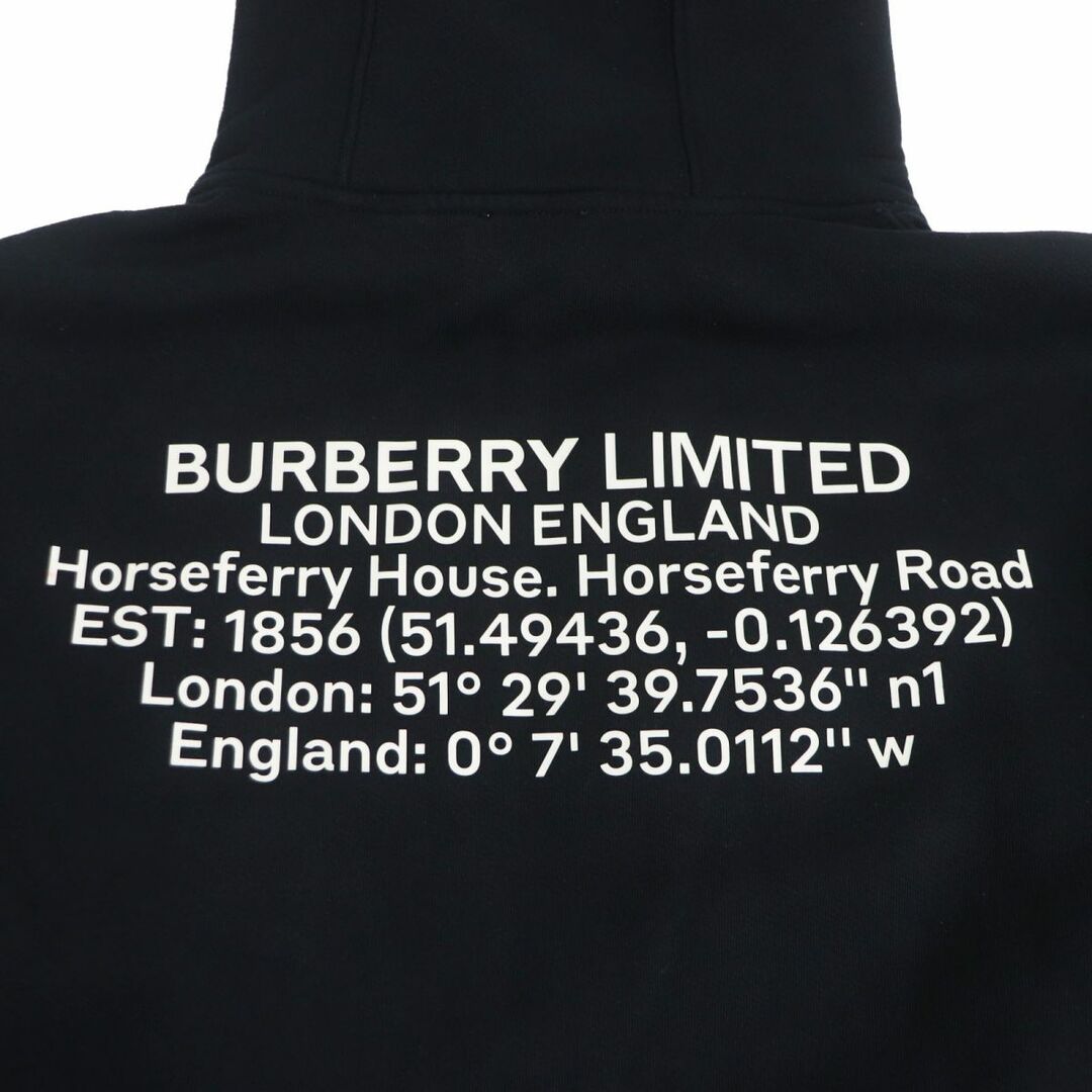 BURBERRY(バーバリー)の良品□BURBERRY/バーバリー 8045552 バックロゴデザイン 裏起毛 プルオーバー スウェットパーカー/フーディー ブラック XS 正規品 メンズ メンズのトップス(パーカー)の商品写真