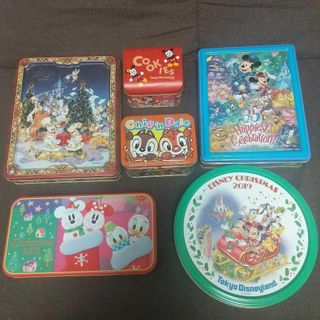 ディズニー(Disney)のディズニーのお菓子の空き缶 6個セット B(小物入れ)