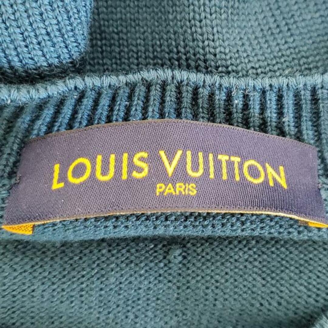 LOUIS VUITTON(ルイヴィトン)のLOUIS VUITTON(ルイヴィトン) 長袖セーター サイズXL メンズ美品  シグネチャークルーネックニット RM222V NS4 HNN02W ダークグリーン×イエロー クルーネック メンズのトップス(ニット/セーター)の商品写真