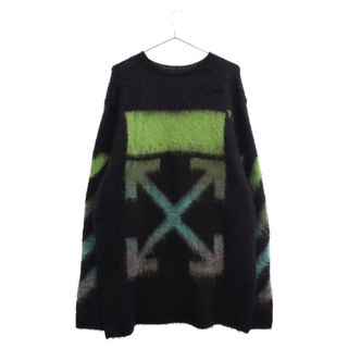 OFF-WHITE オフホワイト 17AW バックアローグラデーションモヘアニット カーディガン OMHA036F17650004 ブラック