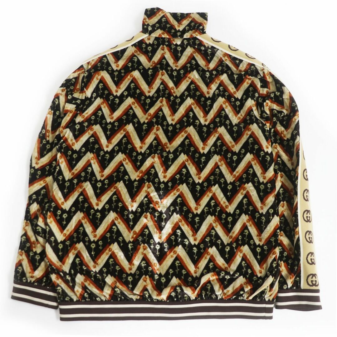 Gucci(グッチ)の極美品□20SS GUCCI/グッチ 598730 CHEVRON DAISY JACKET インターロッキングG シルク混 ベロア トラックジャケット/ブルゾン 茶系 L 正規 メンズのジャケット/アウター(ブルゾン)の商品写真