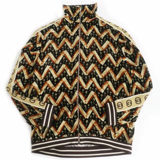 グッチ(Gucci)の極美品□20SS GUCCI/グッチ 598730 CHEVRON DAISY JACKET インターロッキングG シルク混 ベロア トラックジャケット/ブルゾン 茶系 L 正規(ブルゾン)