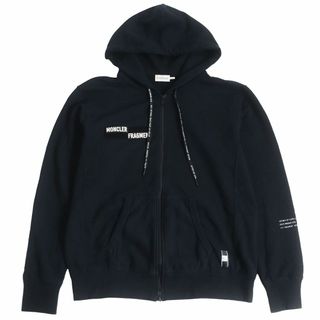 モンクレール(MONCLER)の美品□2018年製 モンクレールジーニアス 7 フラグメント ヒロシフジワラ MAGLIA CARDIGAN ジップパーカー/フーディー 黒 L 伊製 正規品(パーカー)